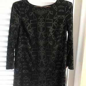 Black metallic geometric shift dress (Nordstrom)